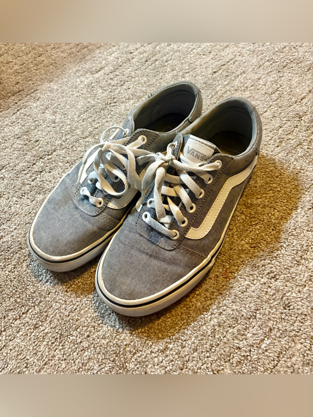 Vans Old Skool Gray Canvas Low Top Sneakers Skate Shoes Women’s Size 8